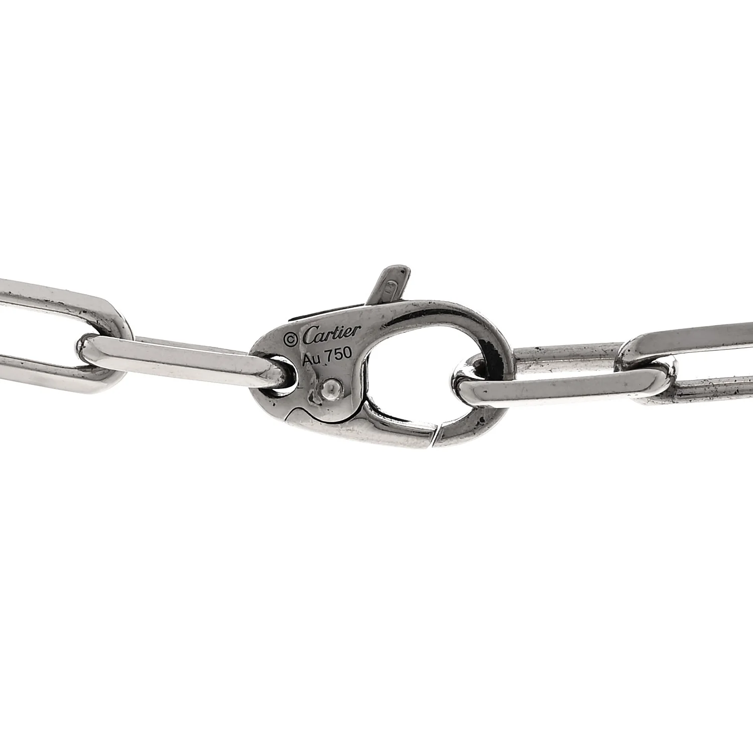 18K White Gold Medium Santos De Cartier Link Necklace - Image 4