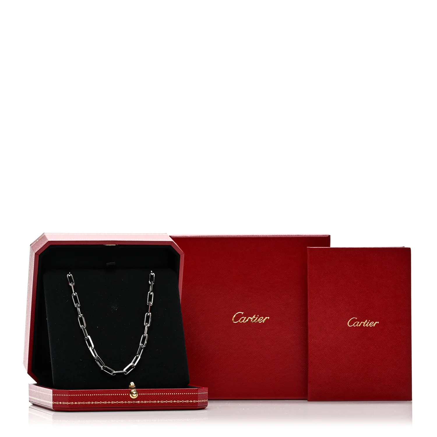 18K White Gold Medium Santos De Cartier Link Necklace - Image 5