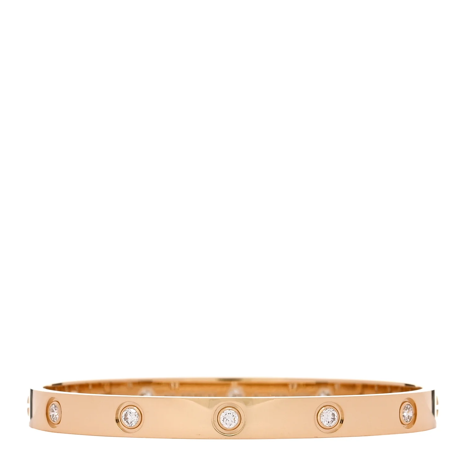 18K Yellow Gold 10 Diamond LOVE Bracelet 17