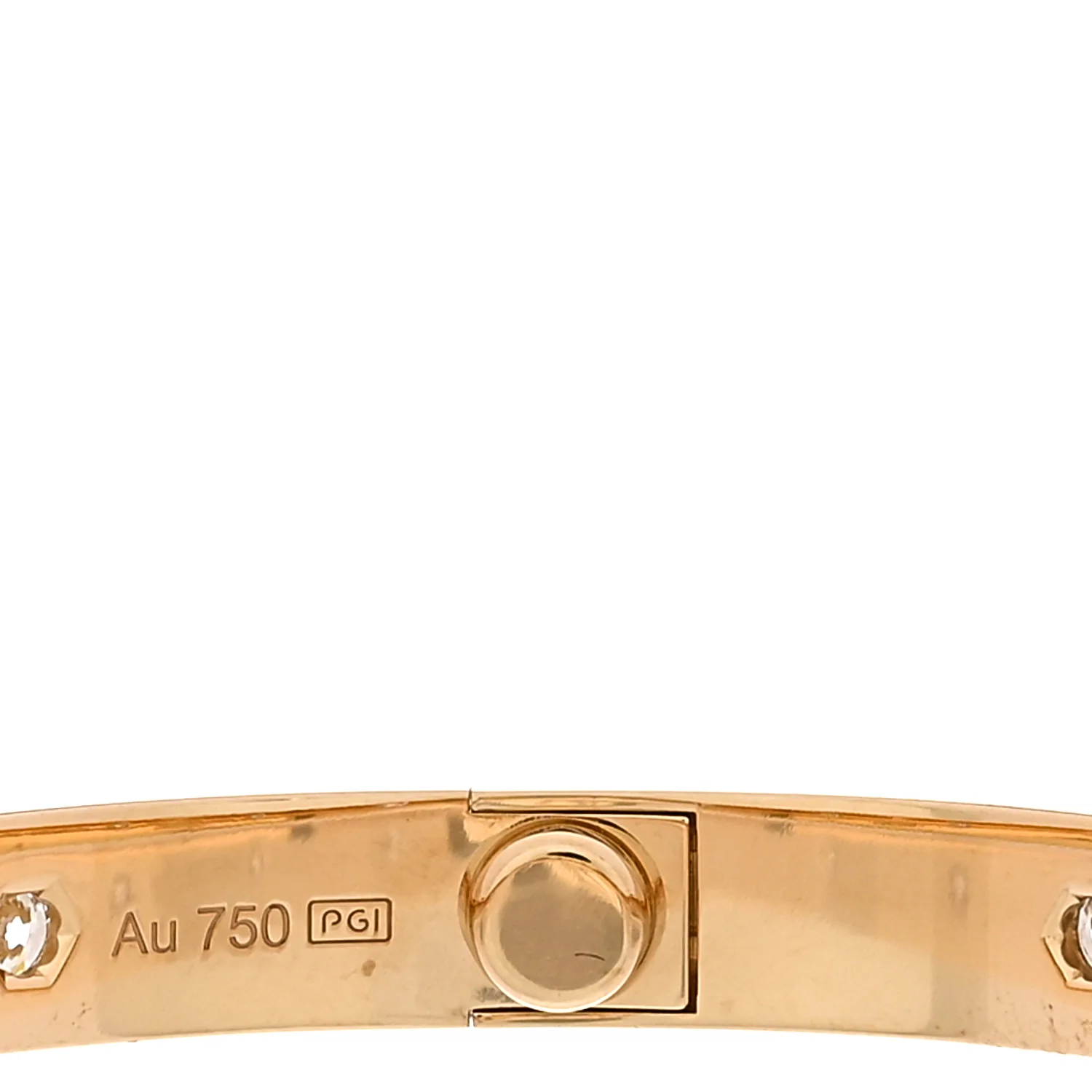 18K Yellow Gold 10 Diamond LOVE Bracelet 17 - Image 6