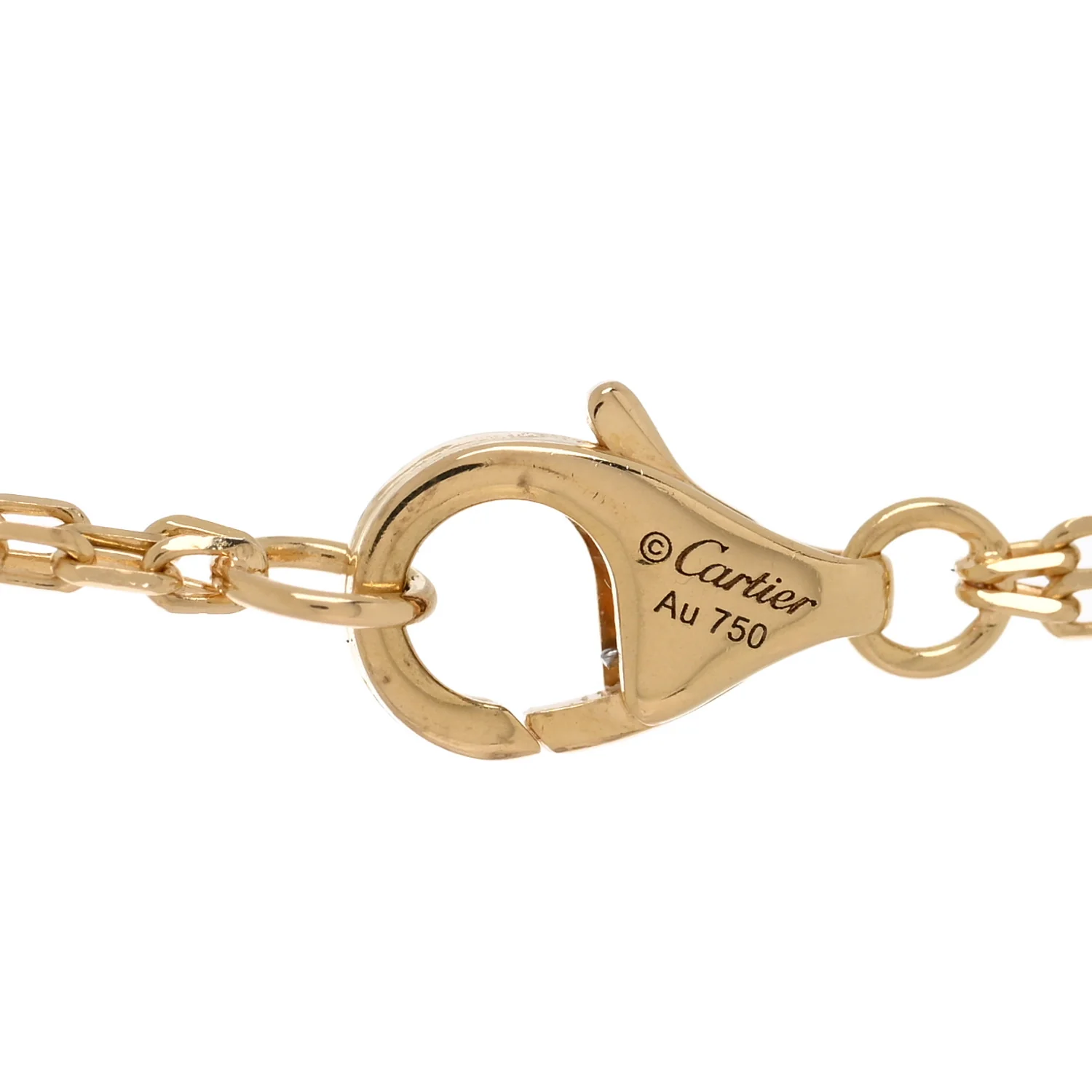 18K Yellow Gold 2 Diamond LOVE Necklace - Image 4