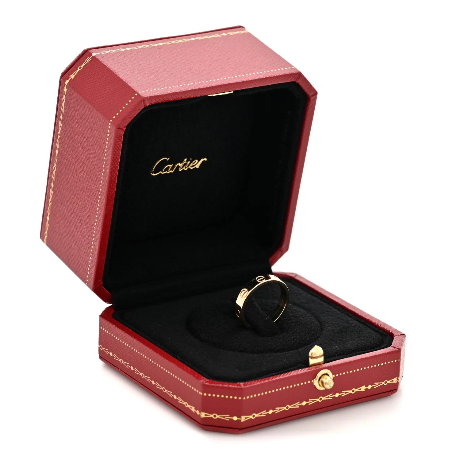 18K Yellow Gold 3.5mm LOVE Wedding Band Ring 49 4.75 - Image 5
