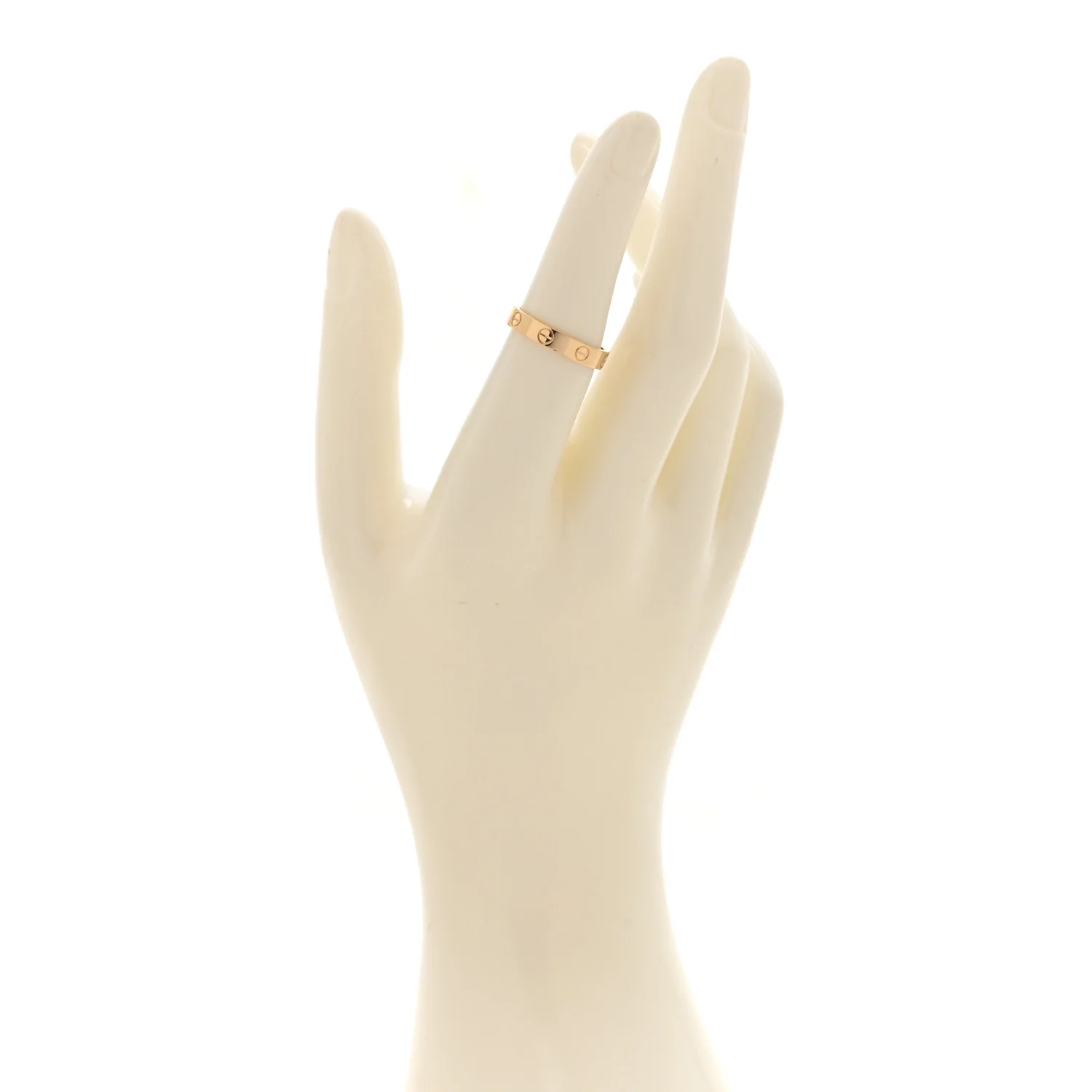 18K Yellow Gold 3.5mm LOVE Wedding Band Ring 53 6.5 - Image 2