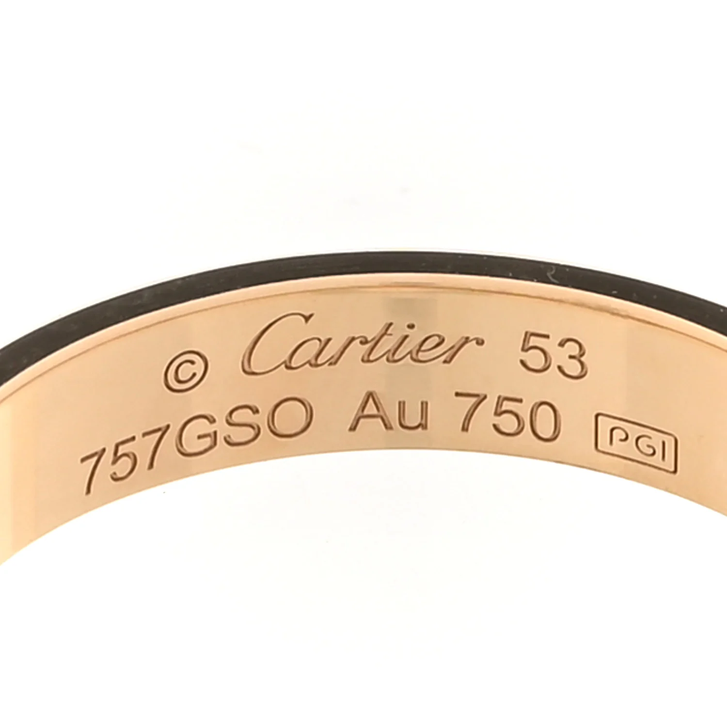 18K Yellow Gold 3.5mm LOVE Wedding Band Ring 53 6.5 - Image 4