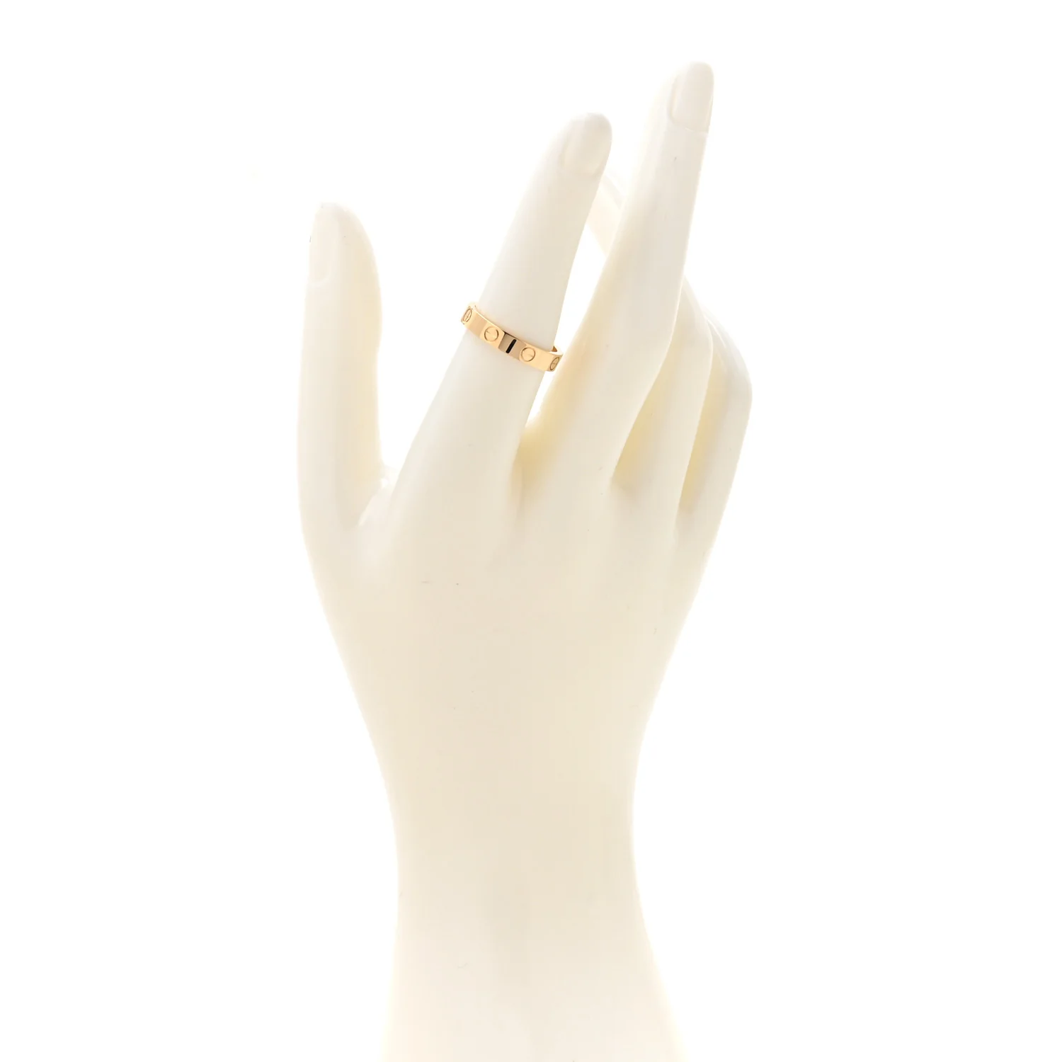 18K Yellow Gold 3.5mm LOVE Wedding Band Ring 54 6.75 - Image 2