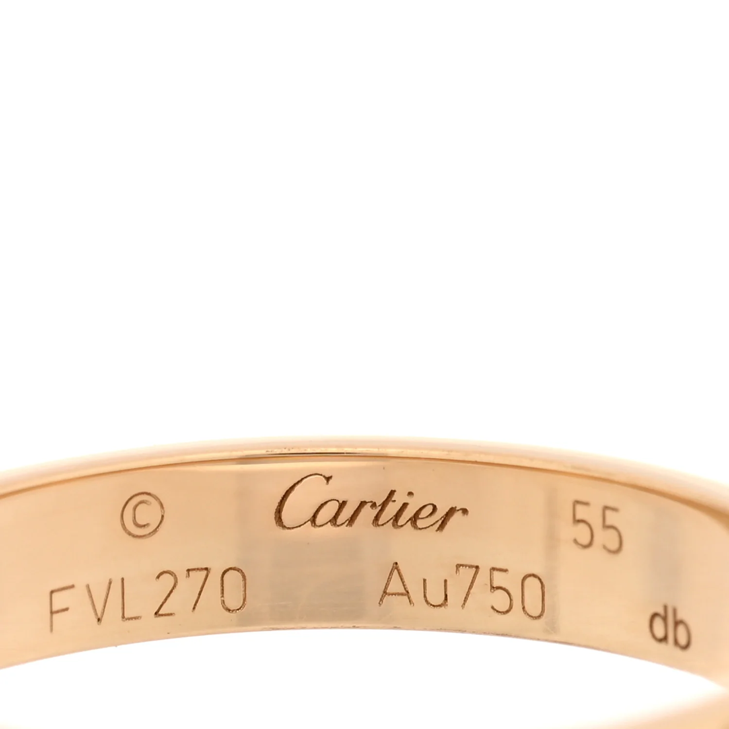 18K Yellow Gold 3.5mm LOVE Wedding Band Ring 55 7.25 - Image 4