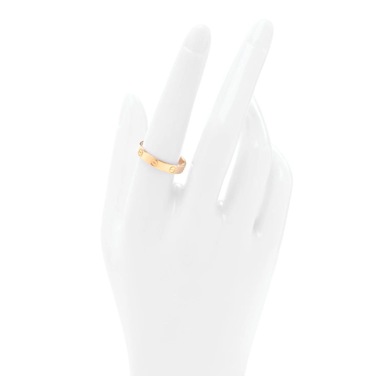 18K Yellow Gold 3.5mm LOVE Wedding Band Ring 58 8.5 - Image 2