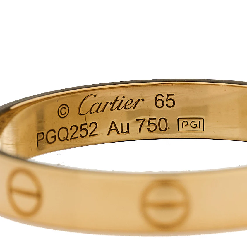 18K Yellow Gold 3.5mm LOVE Wedding Band Ring 65 11 - Image 4