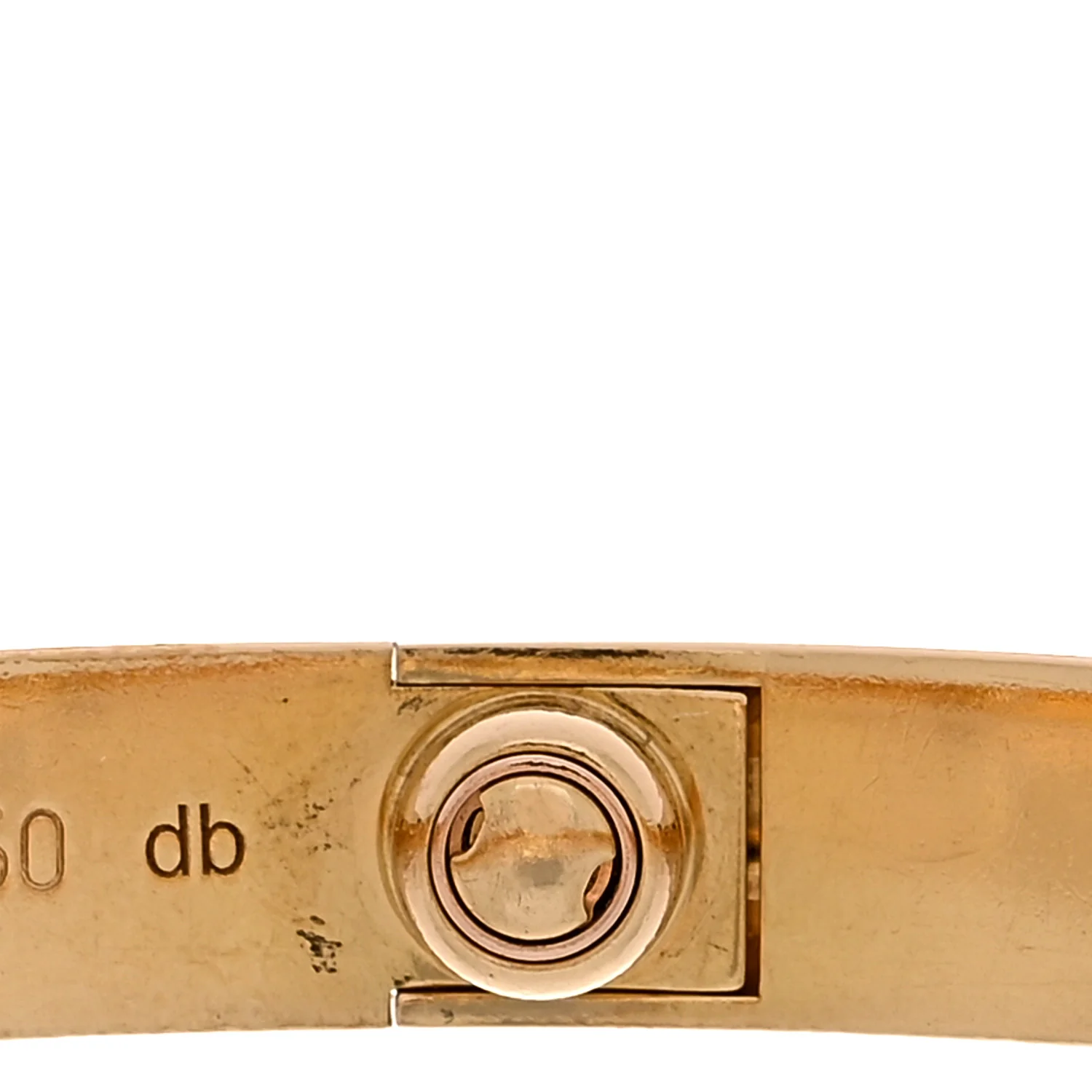 18K Yellow Gold 4 Diamond LOVE Bracelet 17 - Image 6