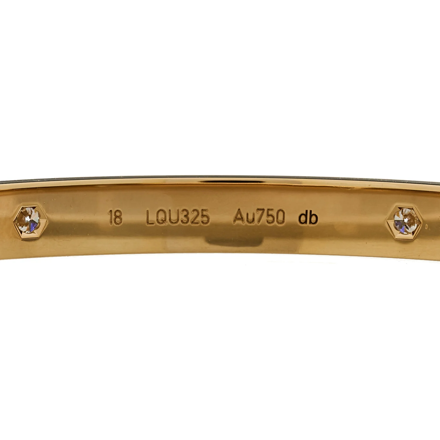 18K Yellow Gold 4 Diamond LOVE Bracelet 18 - Image 4