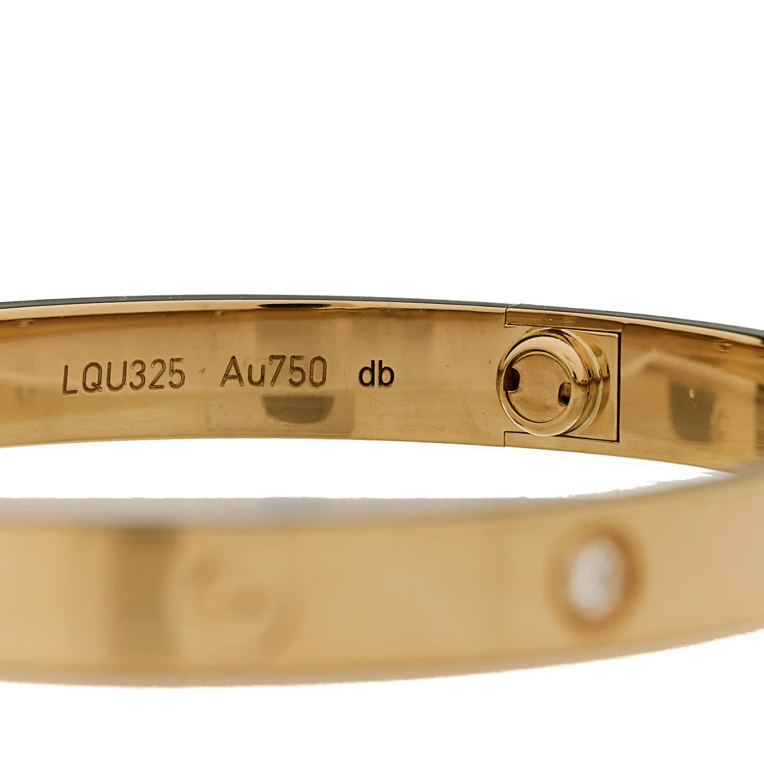 18K Yellow Gold 4 Diamond LOVE Bracelet 18 - Image 5