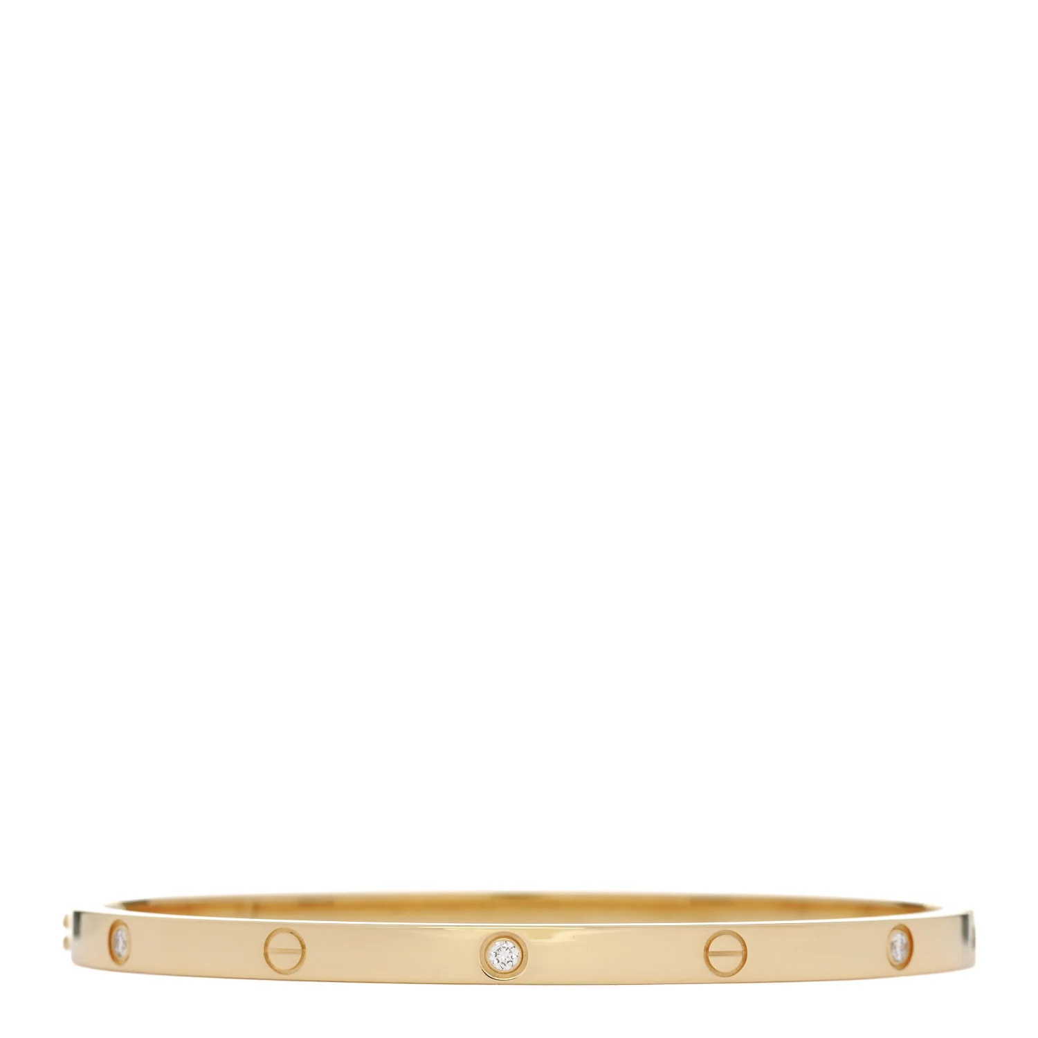 18K Yellow Gold 6 Diamond Small LOVE Bracelet 16 - Image 3