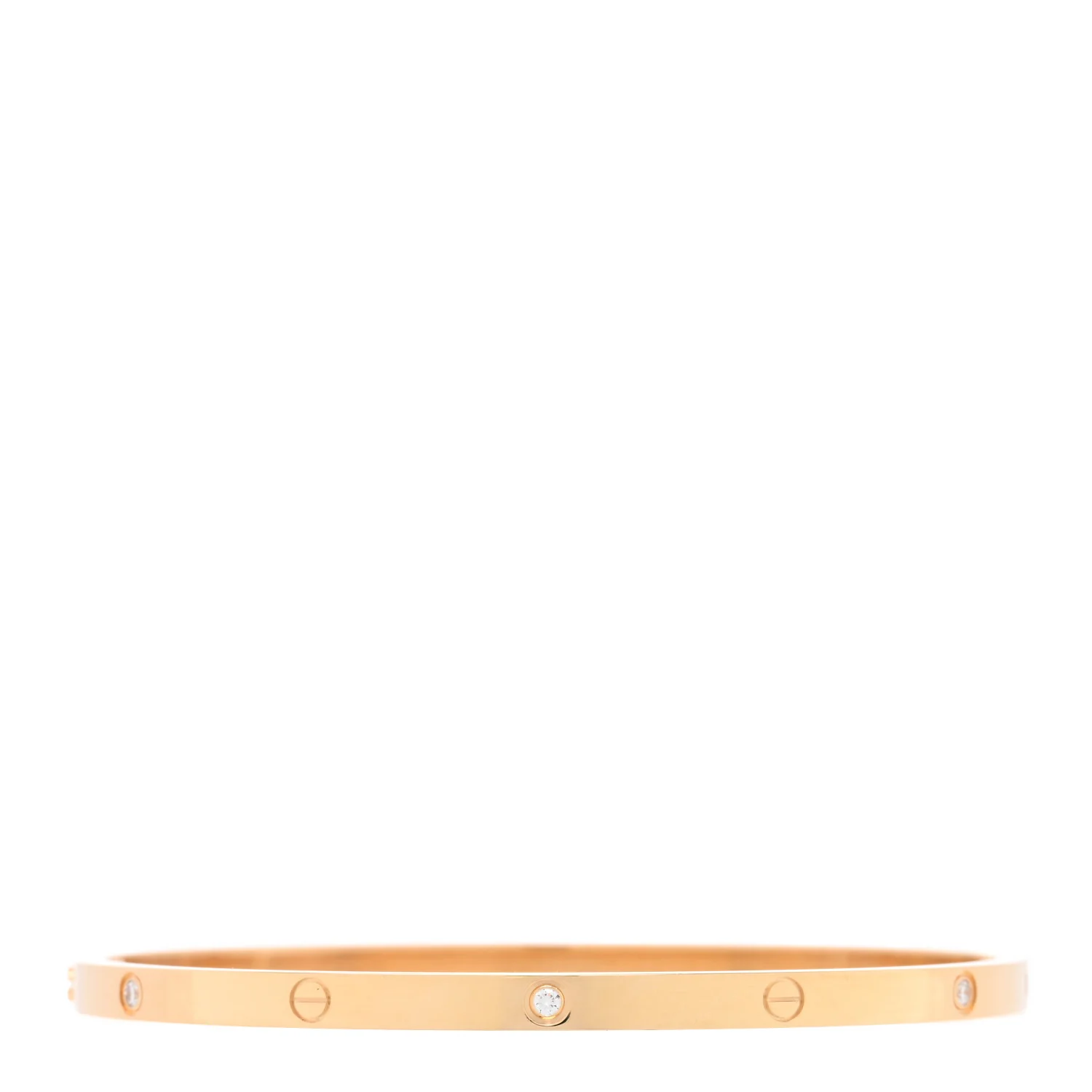 18K Yellow Gold 6 Diamond Small LOVE Bracelet 18 - Image 2