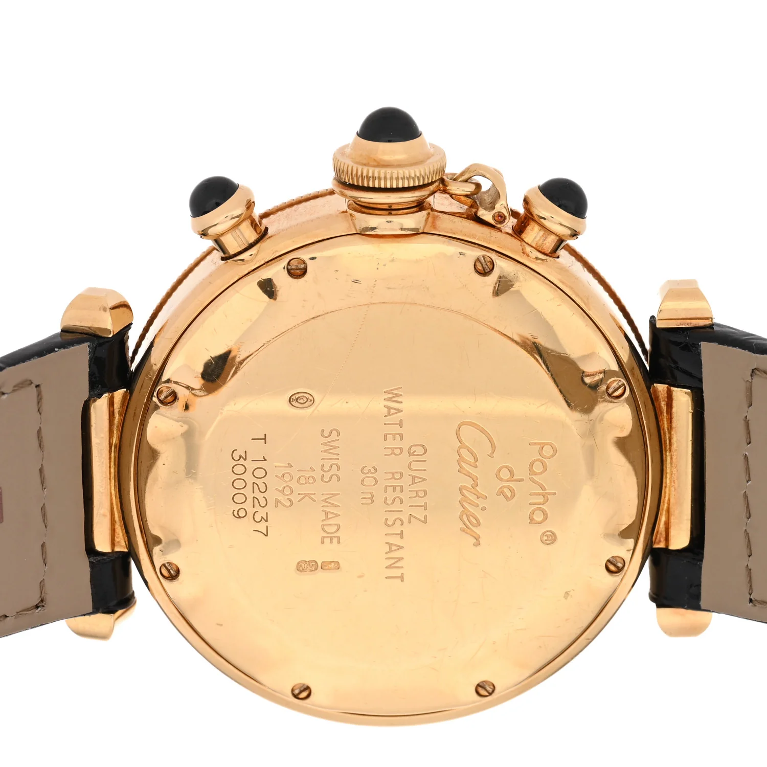 18K Yellow Gold Alligator 38mm Pasha Chronograph Quartz Watch - Image 4