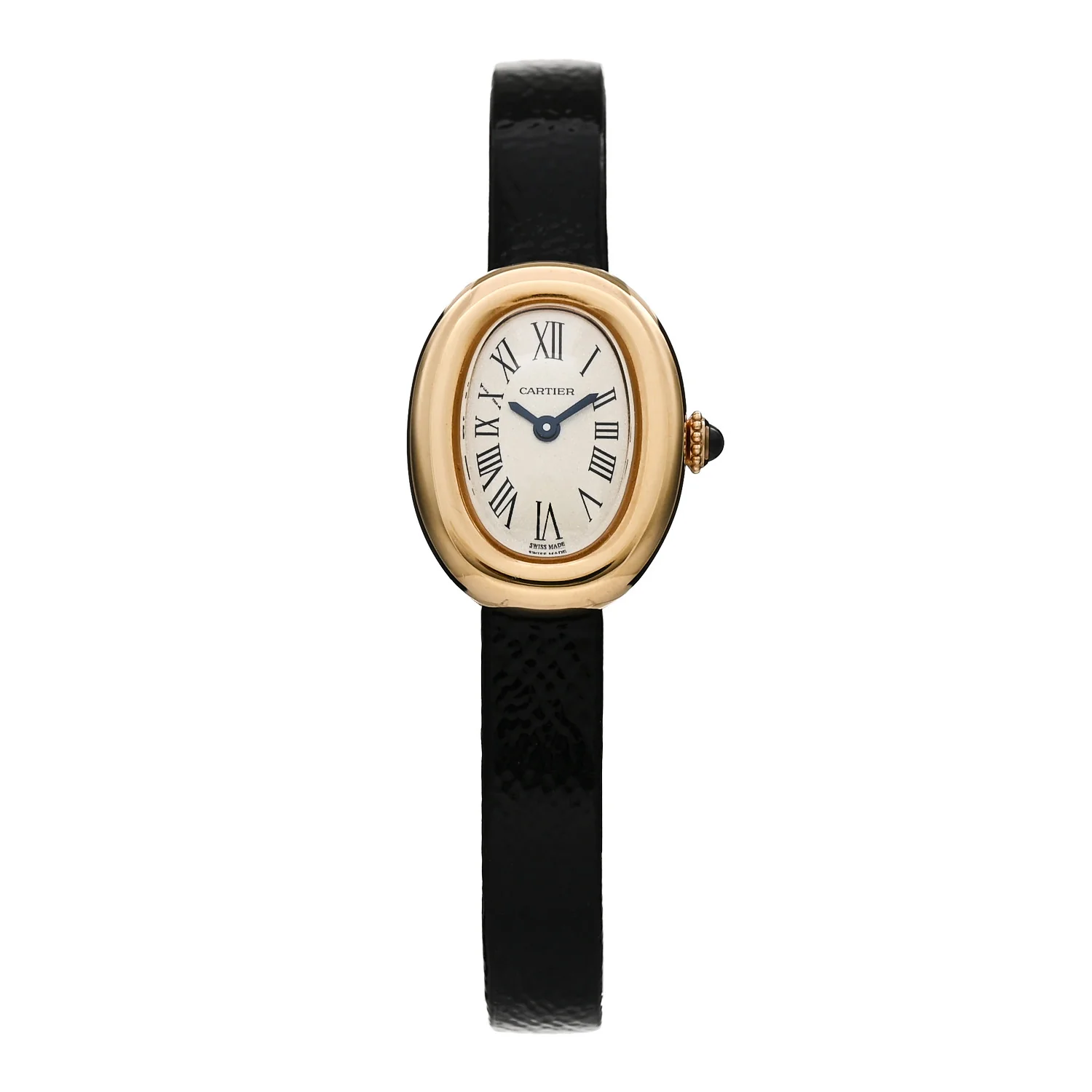 18K Yellow Gold Calfskin 18mm Baignoire Quartz Watch