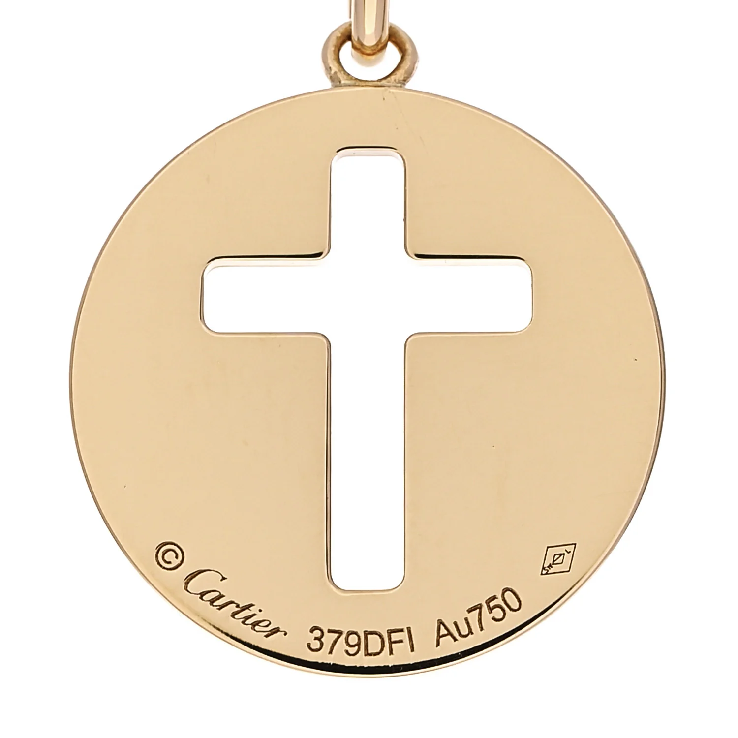 18K Yellow Gold Cross Symbol Pendant - Image 3