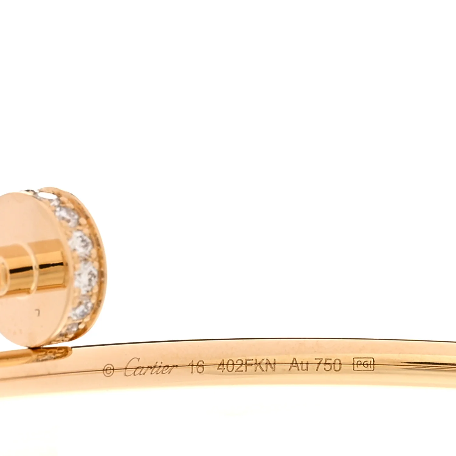 18K Yellow Gold Diamond Small Juste Un Clou Bracelet 16 - Image 3