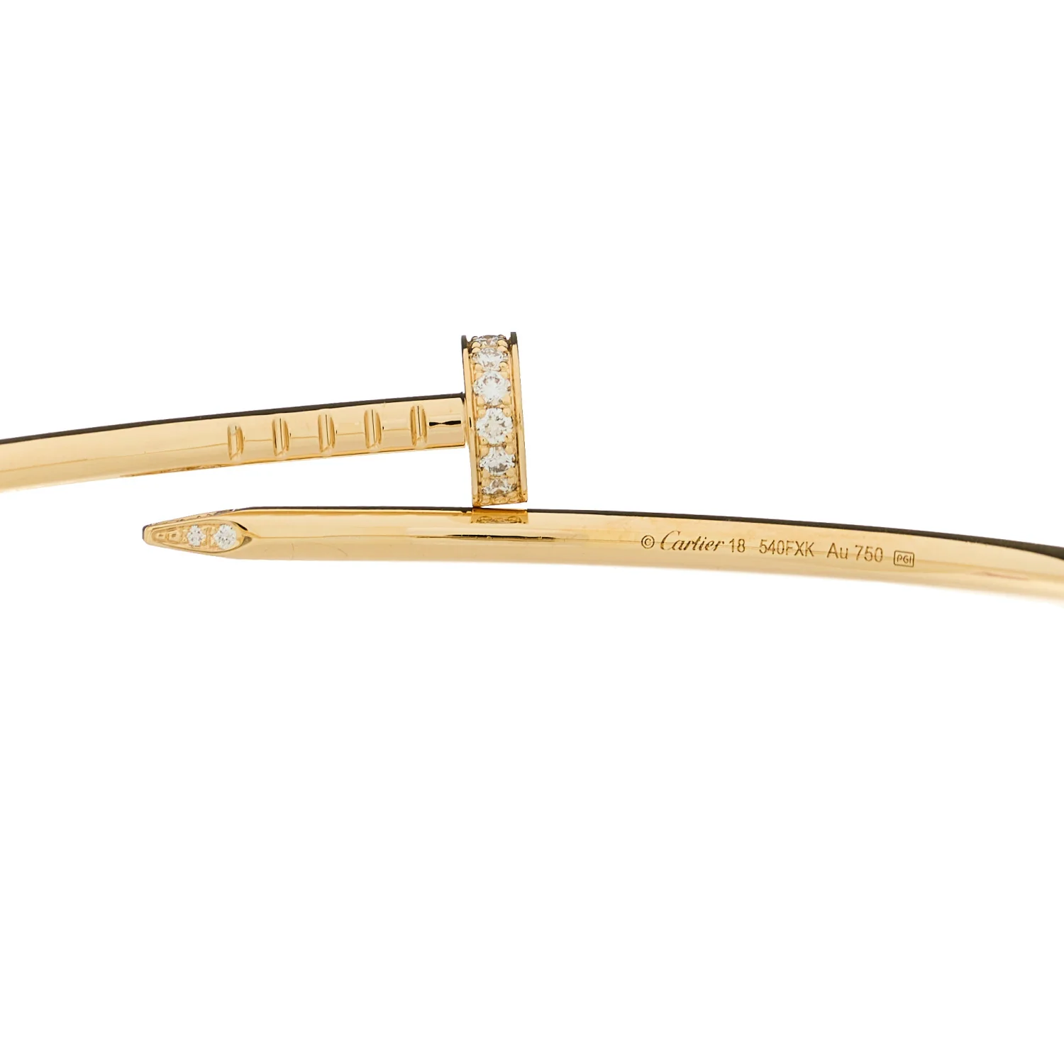 18K Yellow Gold Diamond Small Juste Un Clou Bracelet 18 - Image 3