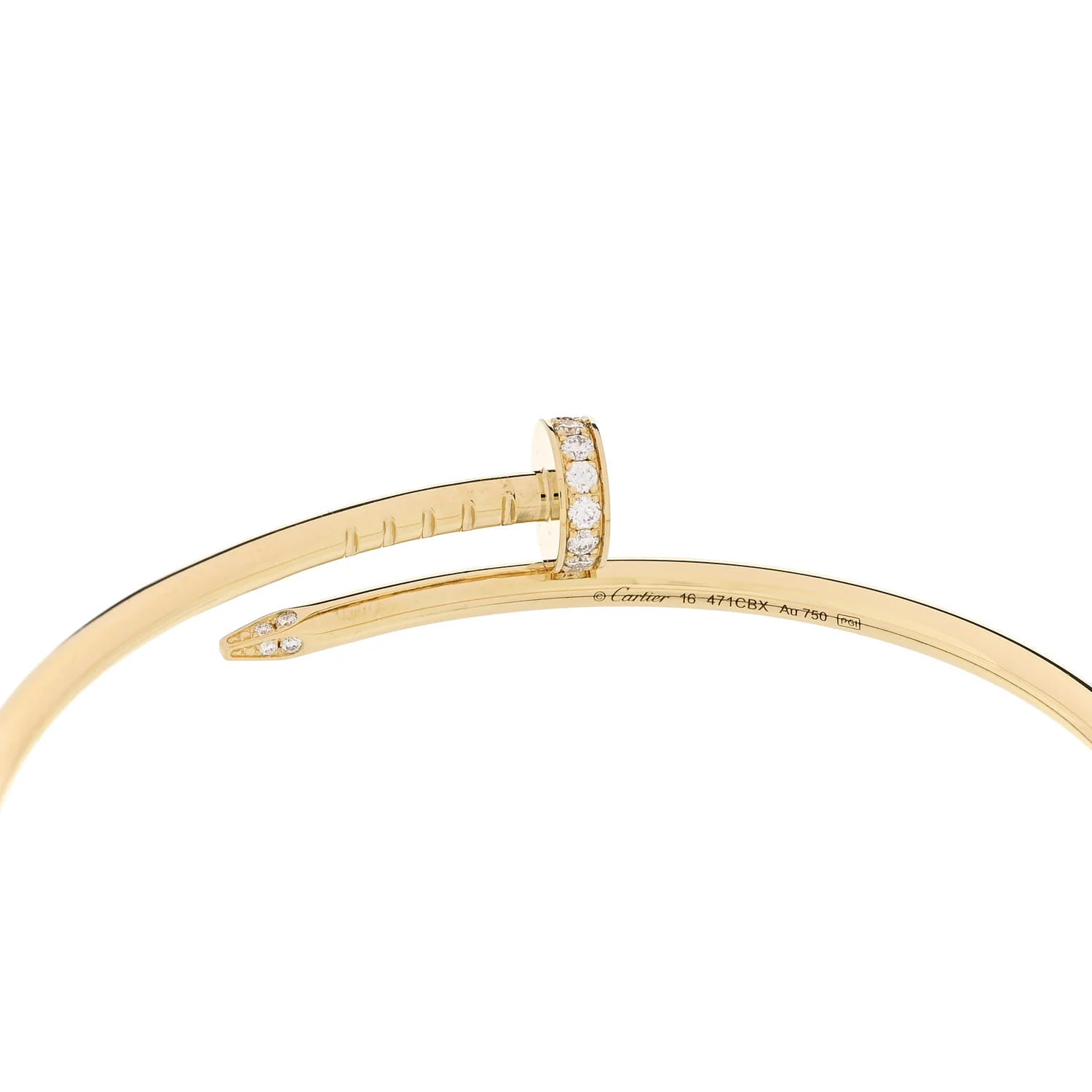 18K Yellow Gold Diamond Small Juste Un Clou Bracelet - Image 4