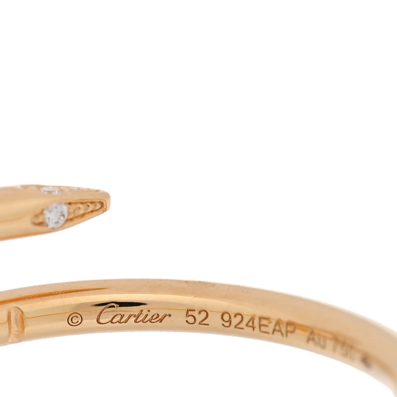 18K Yellow Gold Diamond Small Juste Un Clou Ring 52 6 - Image 4