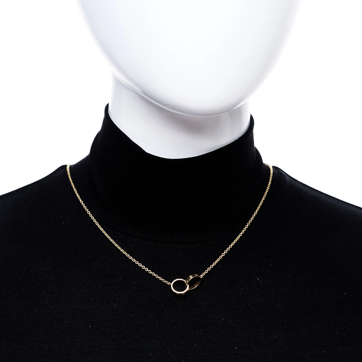 18K Yellow Gold Interlocking LOVE Necklace - Image 2