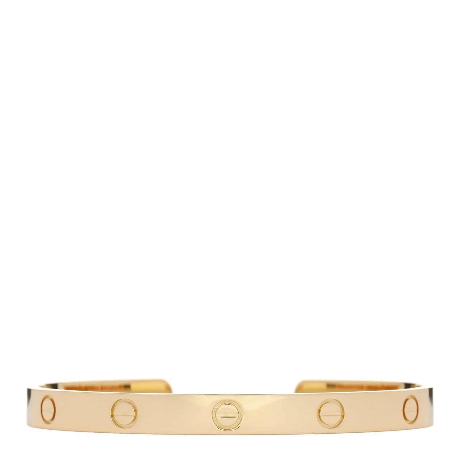 18K Yellow Gold LOVE Cuff Bracelet 19