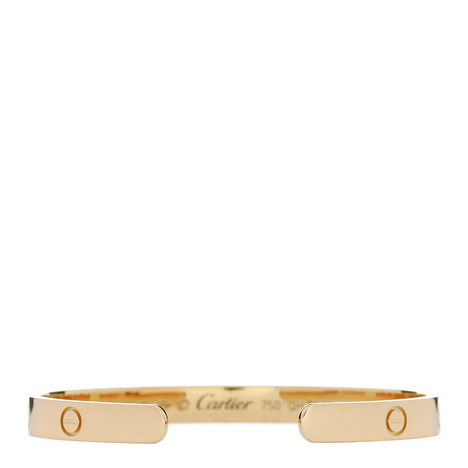 18K Yellow Gold LOVE Cuff Bracelet 19 - Image 2
