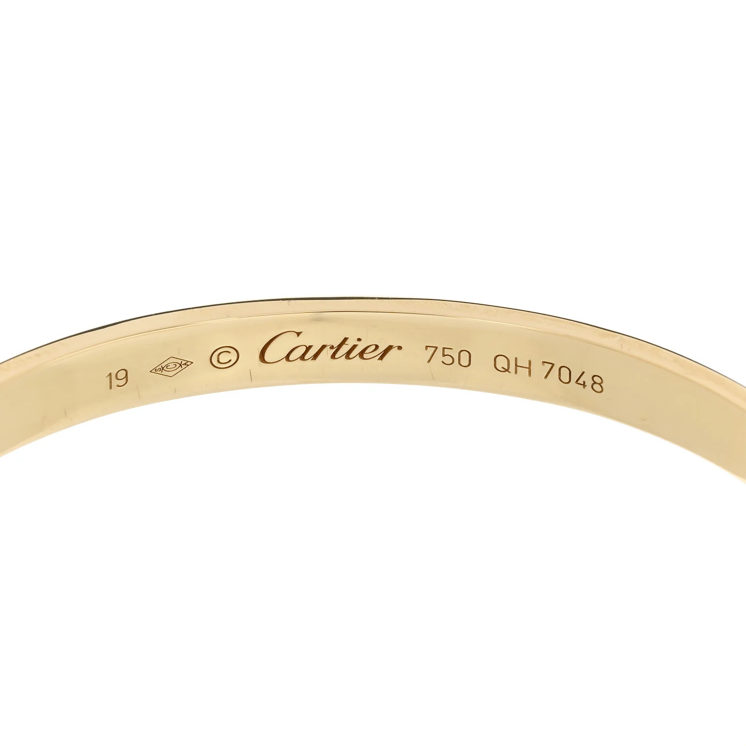 18K Yellow Gold LOVE Cuff Bracelet 19 - Image 3