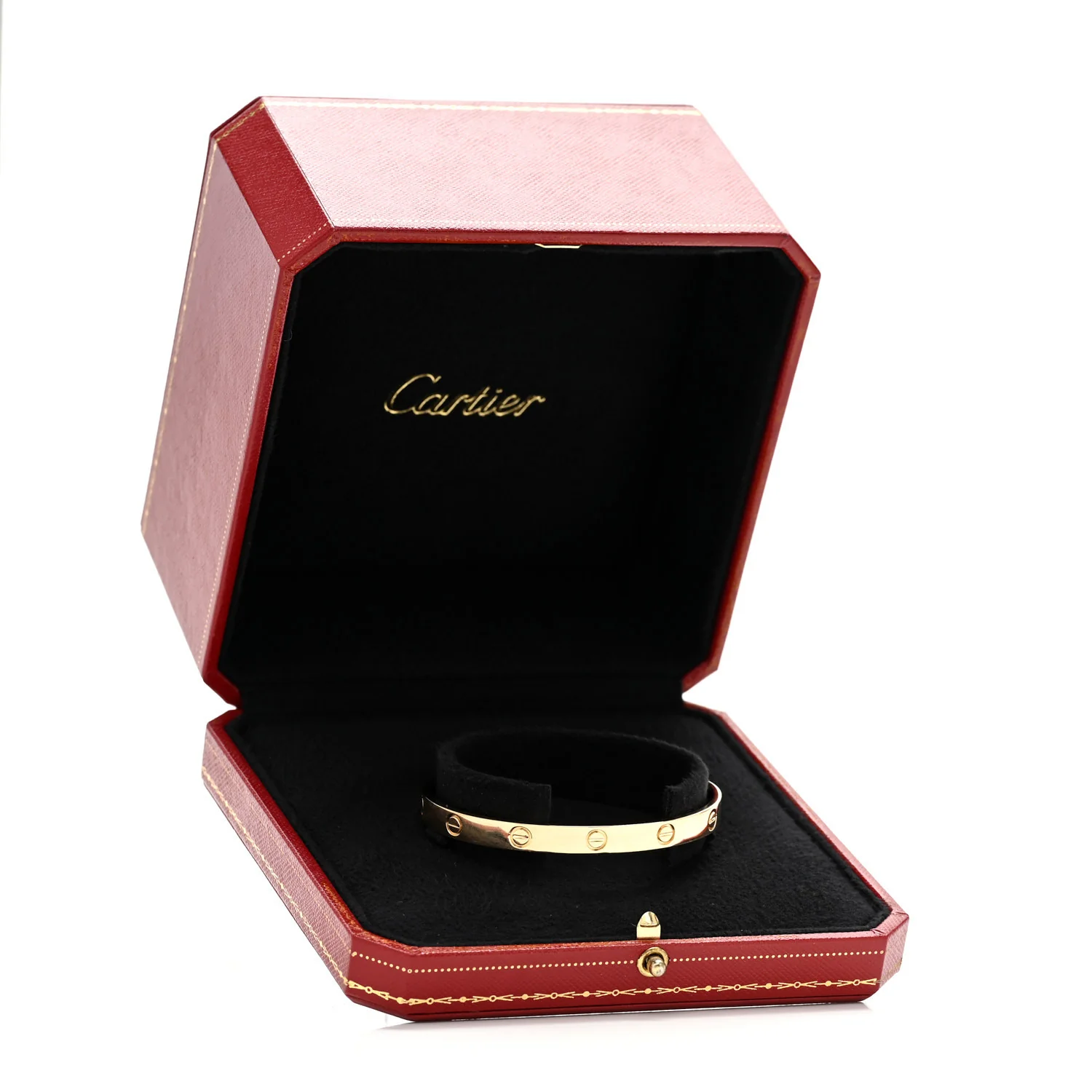 18K Yellow Gold LOVE Cuff Bracelet 19 - Image 4