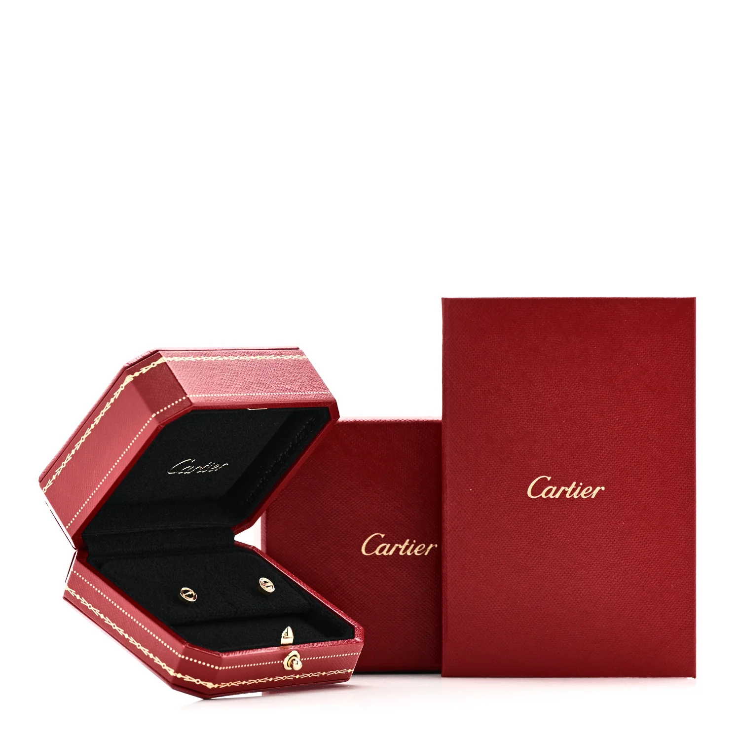 18K Yellow Gold LOVE Earrings - Image 5