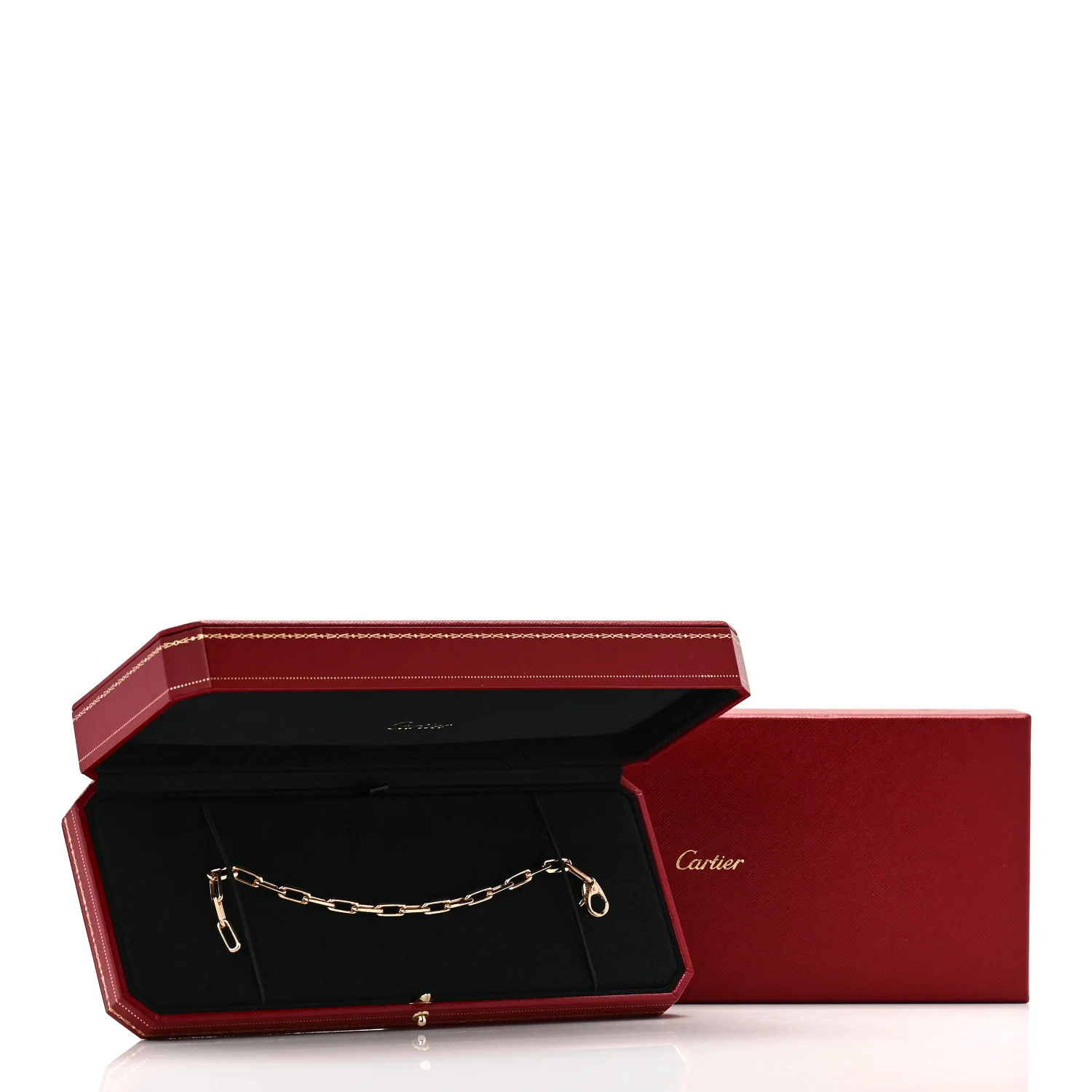 18K Yellow Gold Santos de Cartier Link Chain Bracelet - Image 5