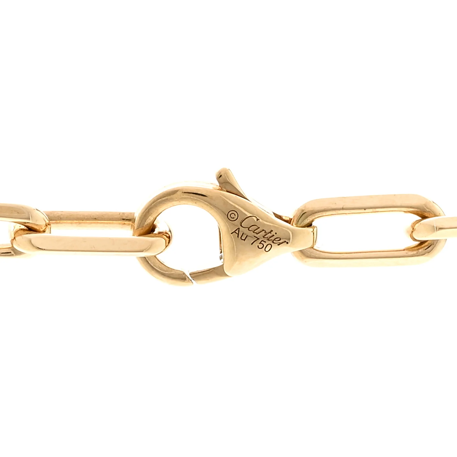 18K Yellow Gold SM Santos De Cartier Link Necklace - Image 4