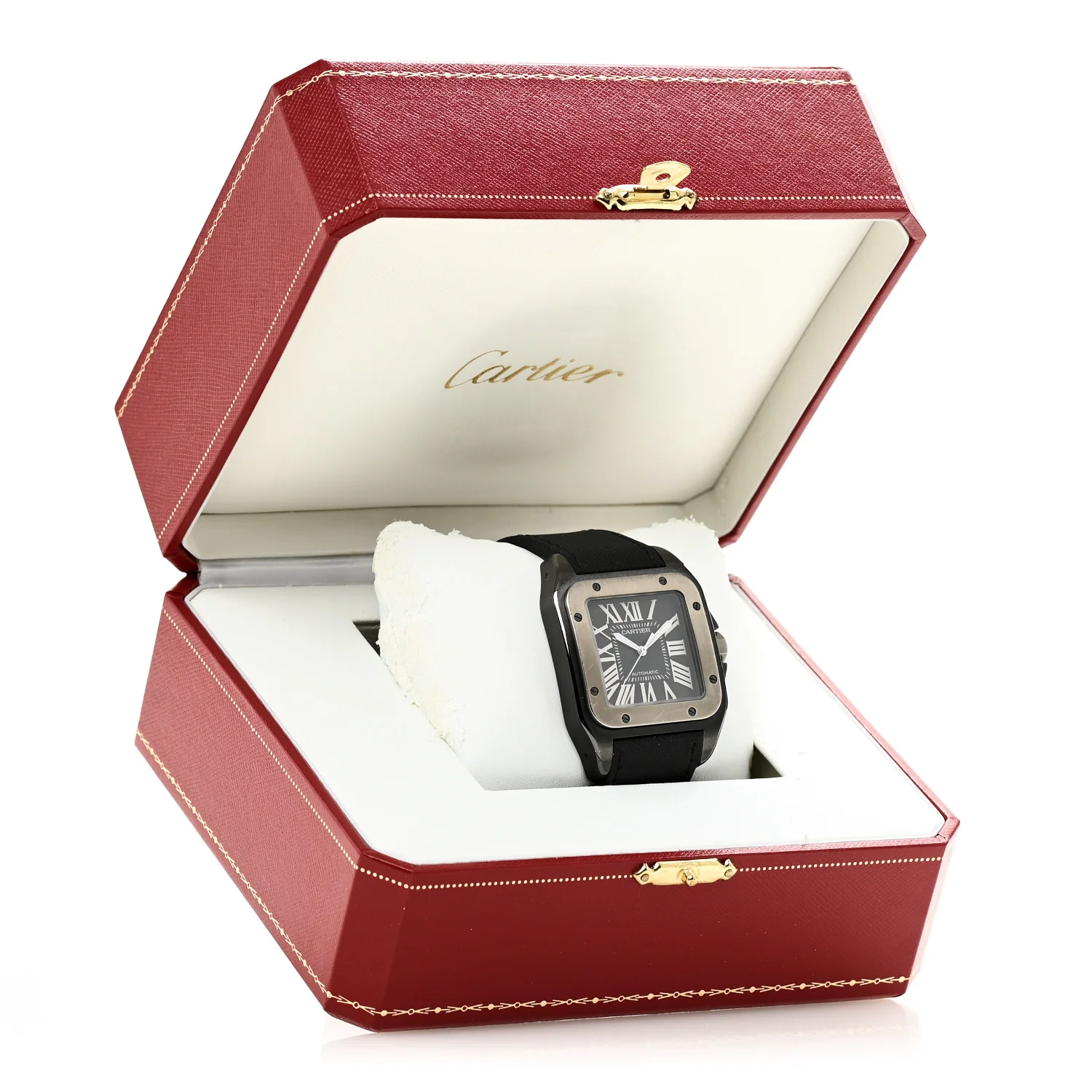ADLC Titanium Nylon 38mm Santos 100 Chronograph Automatic Watch Black - Image 5