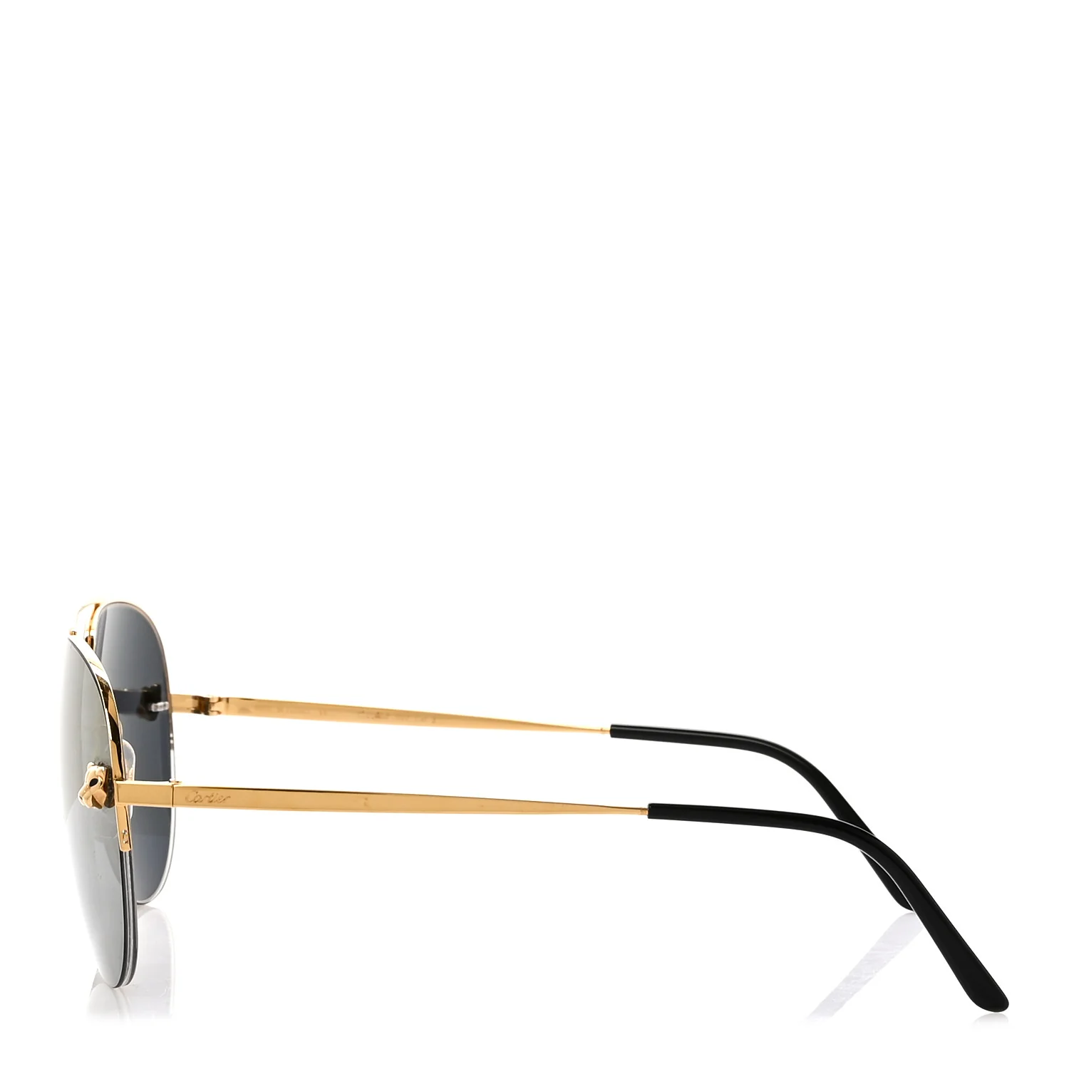 Santos de Cartier Aviator Sunglasses CT0065S Gold Black - Image 3