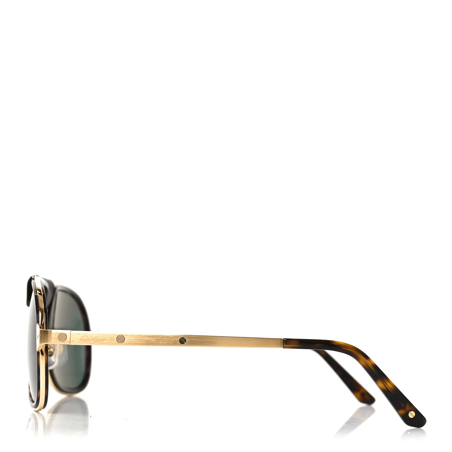 Santos de Cartier Sunglasses Havana Gold Grey - Image 3