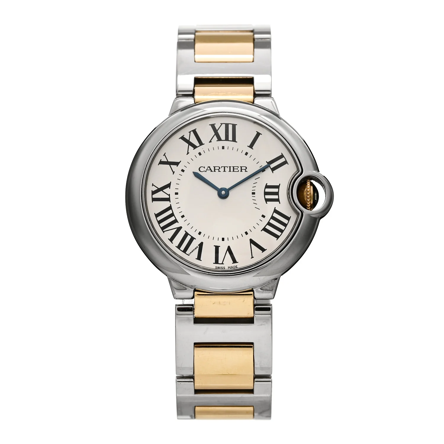 Stainless Steel 18K Yellow Gold 36mm Ballon Bleu De Cartier Quartz Watch