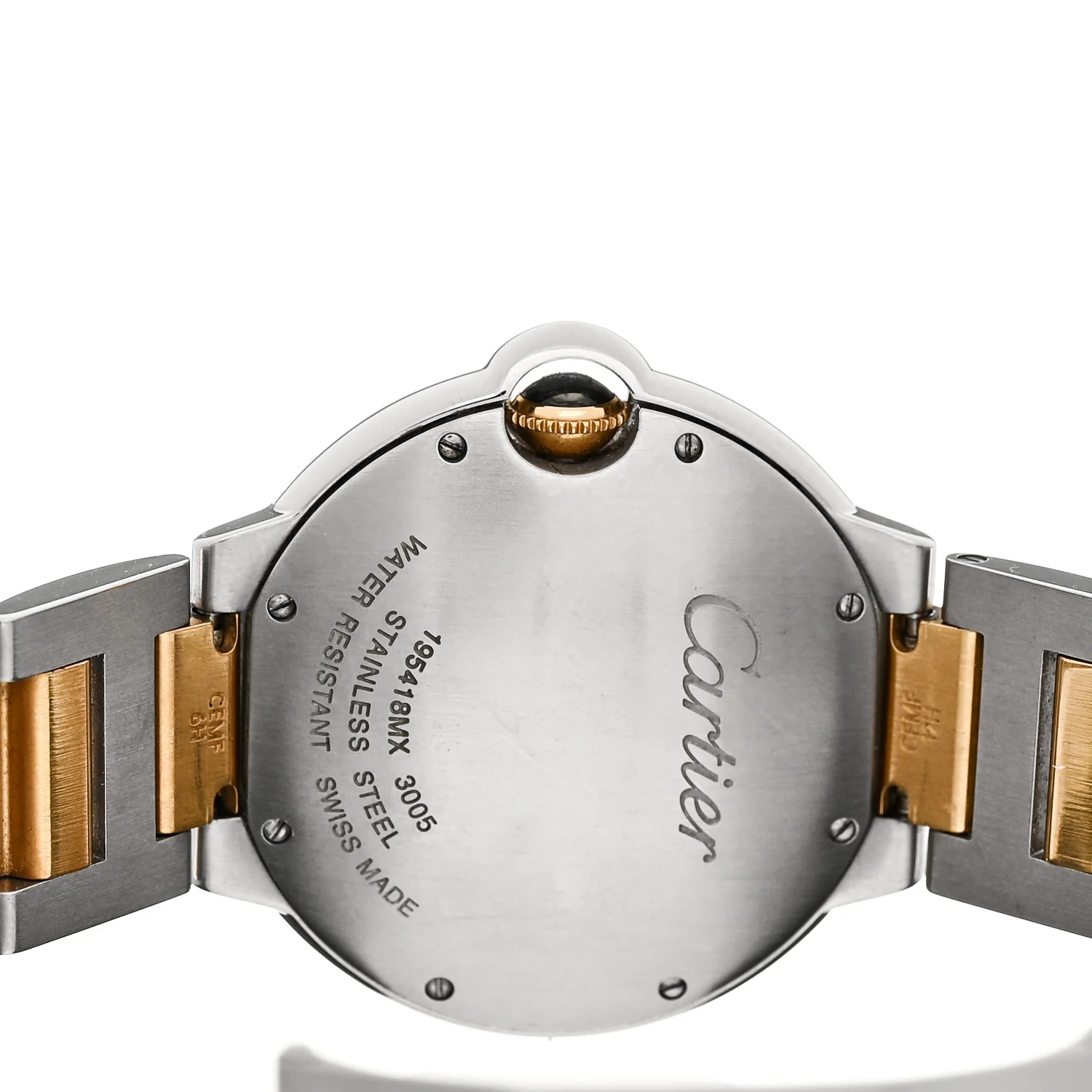 Stainless Steel 18K Yellow Gold 36mm Ballon Bleu De Cartier Quartz Watch - Image 4