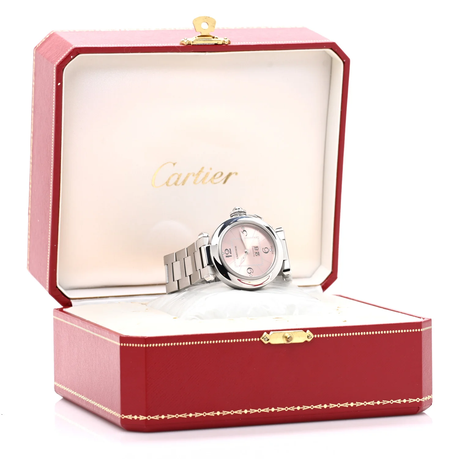 Stainless Steel 35mm Pasha C Big Date Automatic Watch Pink - Image 5