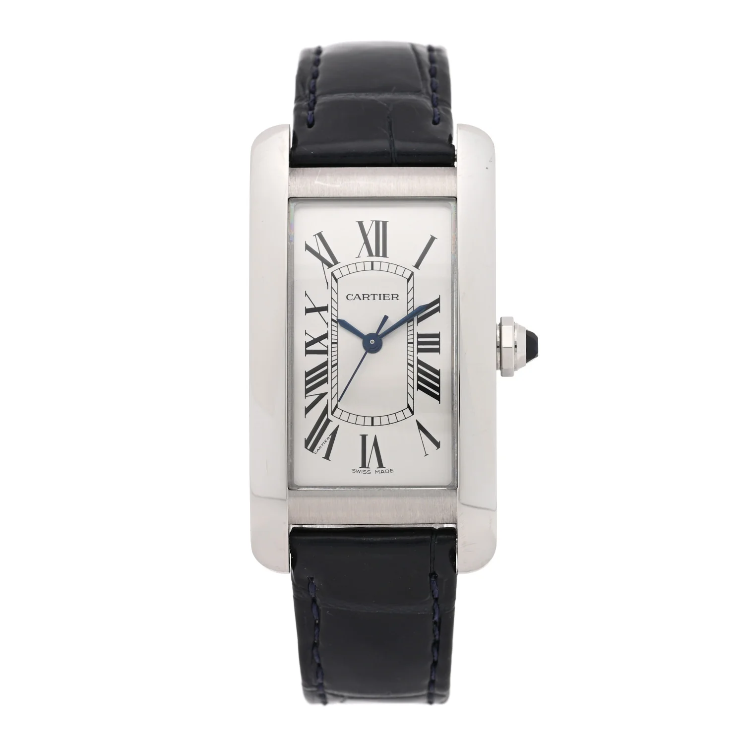 Stainless Steel Alligator 19mm Tank Americaine Quartz Watch