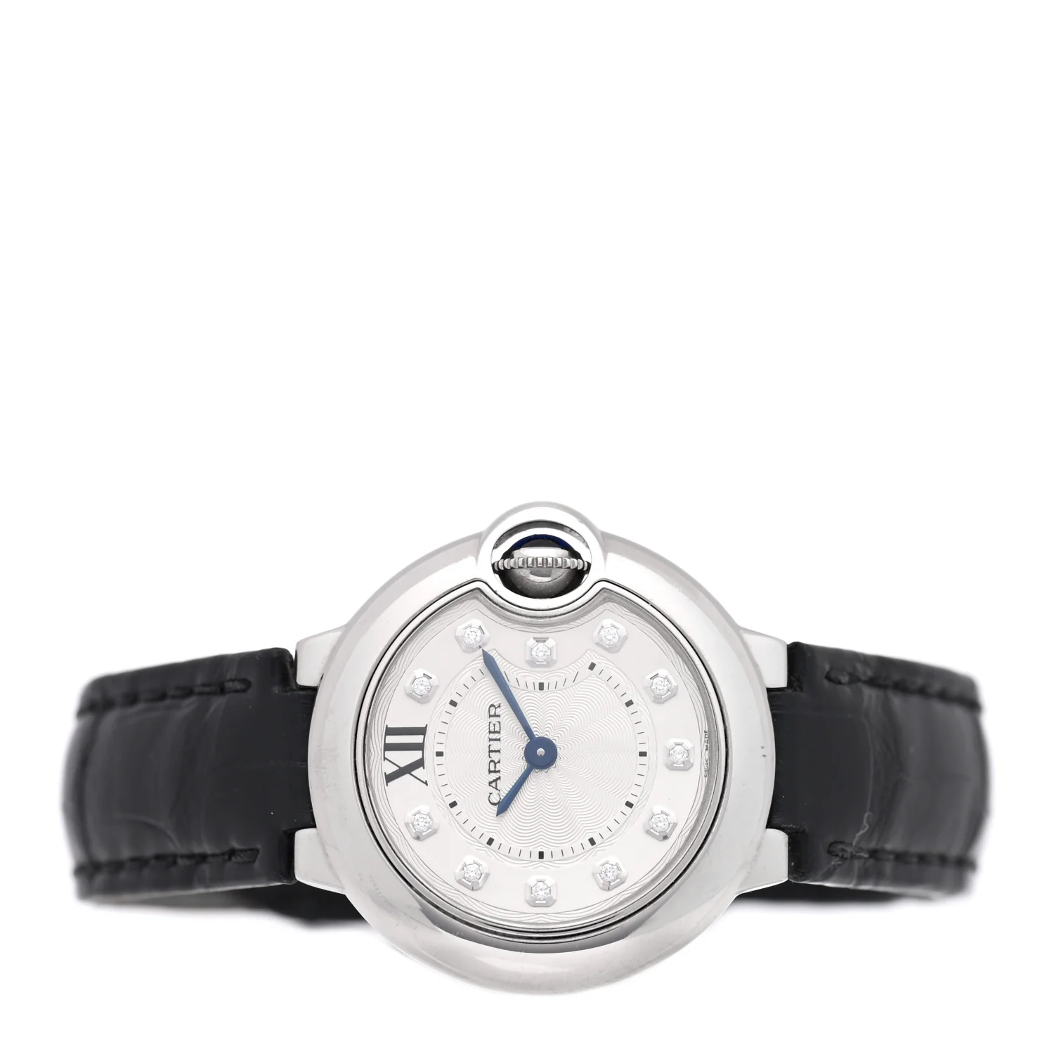 Stainless Steel Alligator Diamond 28mm Ballon Bleu De Cartier Quartz Watch - Image 2