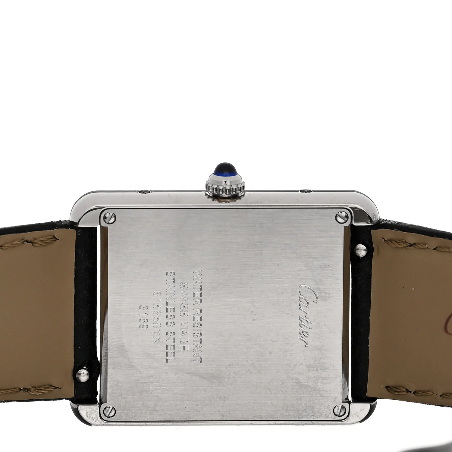 Stainless Steel Calfskin 27mm Tank Solo Quartz Watch - Image 4