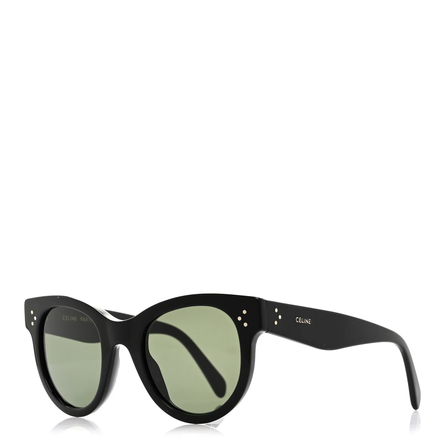 Acetate Studded Mineral Round Sunglasses CL40031 Black