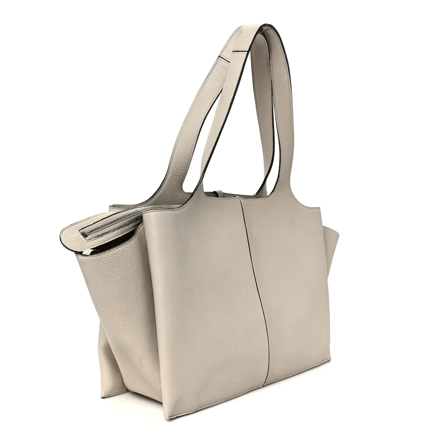 Baby Grained Calfskin Medium Tri-Fold Bag Powder - Image 3
