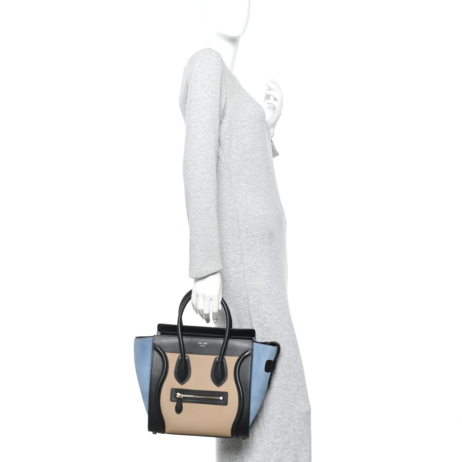 Baby Grained Calfskin Nubuck Micro Tri-Color Luggage Medium Blue - Image 2