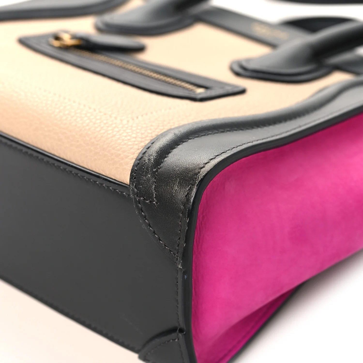Baby Grained Calfskin Nubuck Nano Tri-Color Luggage Fuchsia - Image 10
