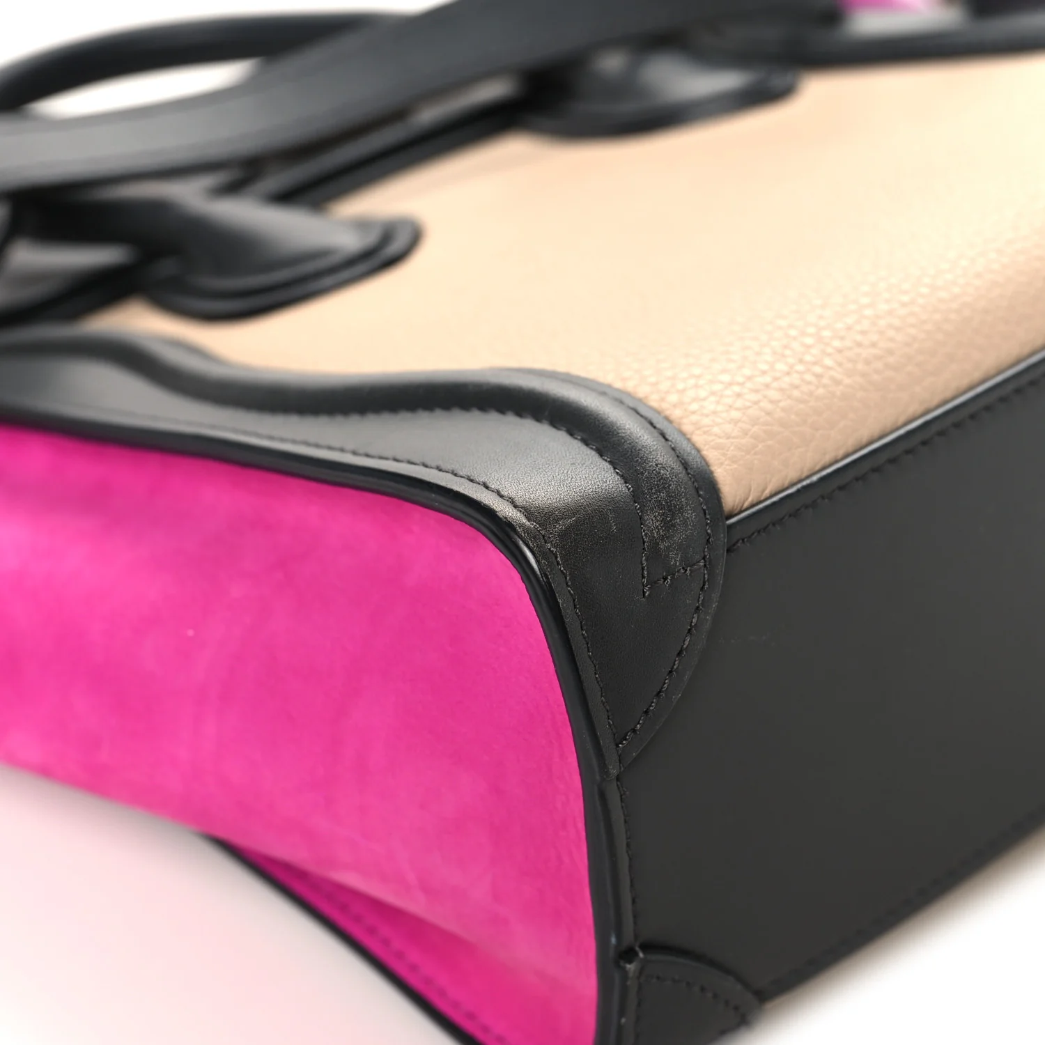 Baby Grained Calfskin Nubuck Nano Tri-Color Luggage Fuchsia - Image 11