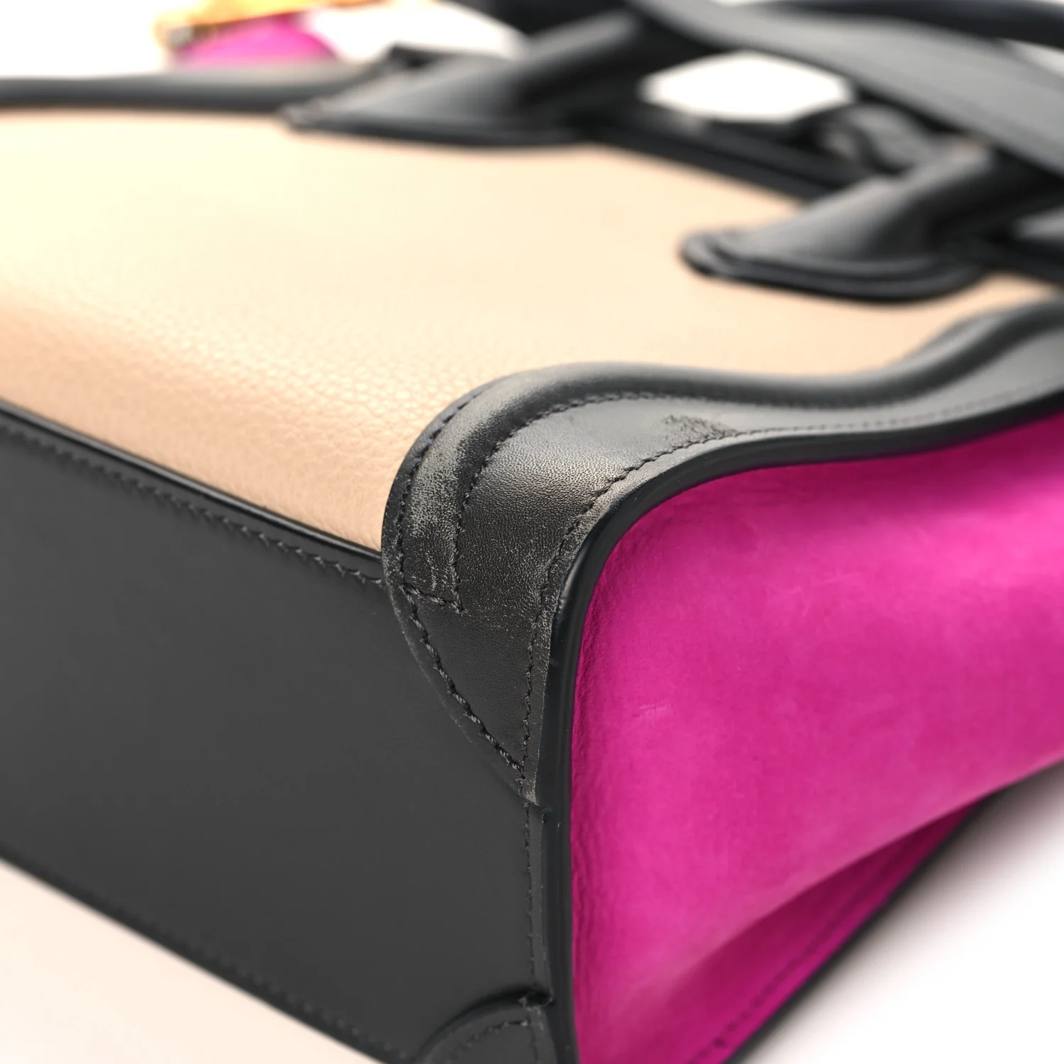 Baby Grained Calfskin Nubuck Nano Tri-Color Luggage Fuchsia - Image 12