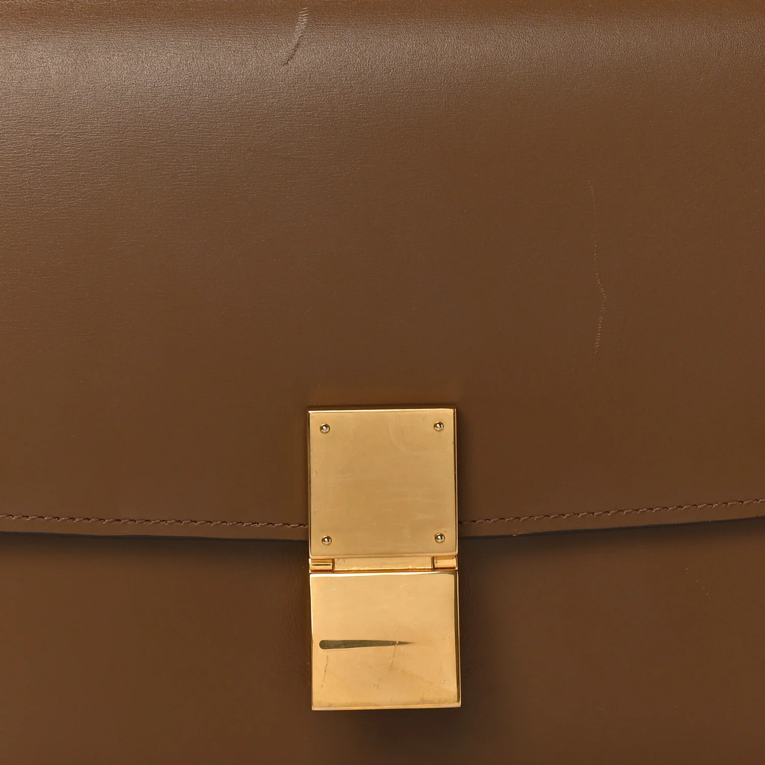 Box Calfskin Medium Classic Box Flap Bag Camel - Image 8