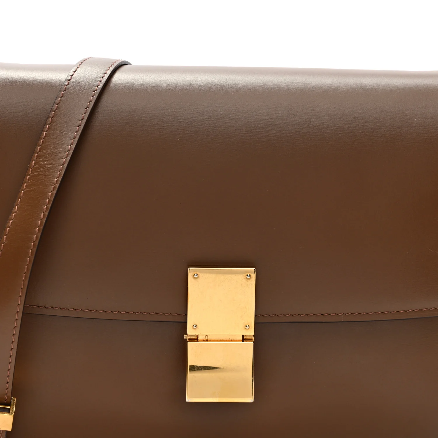 Box Calfskin Medium Classic Box Flap Bag Camel - Image 7