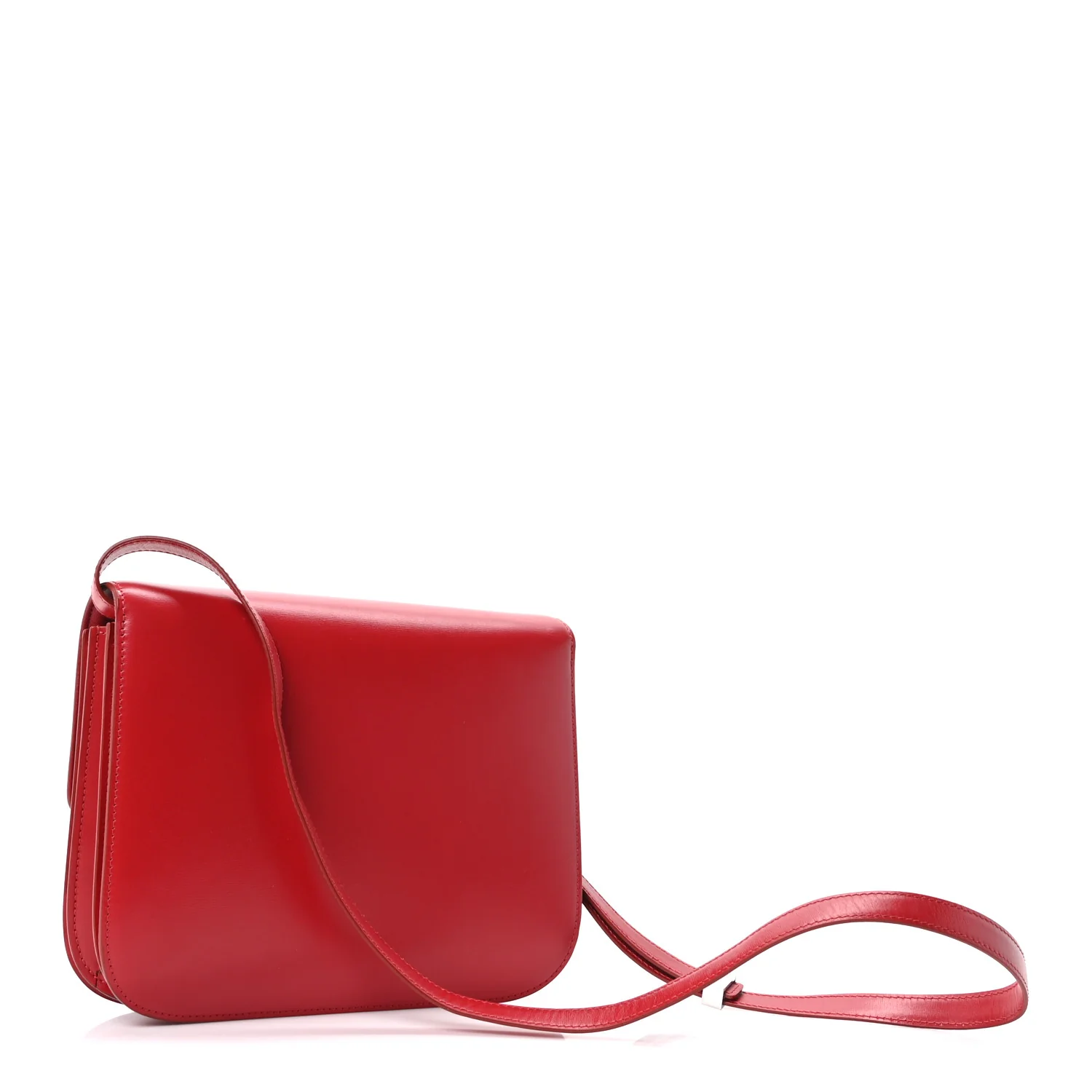 Box Calfskin Medium Classic Box Flap Bag Red - Image 3